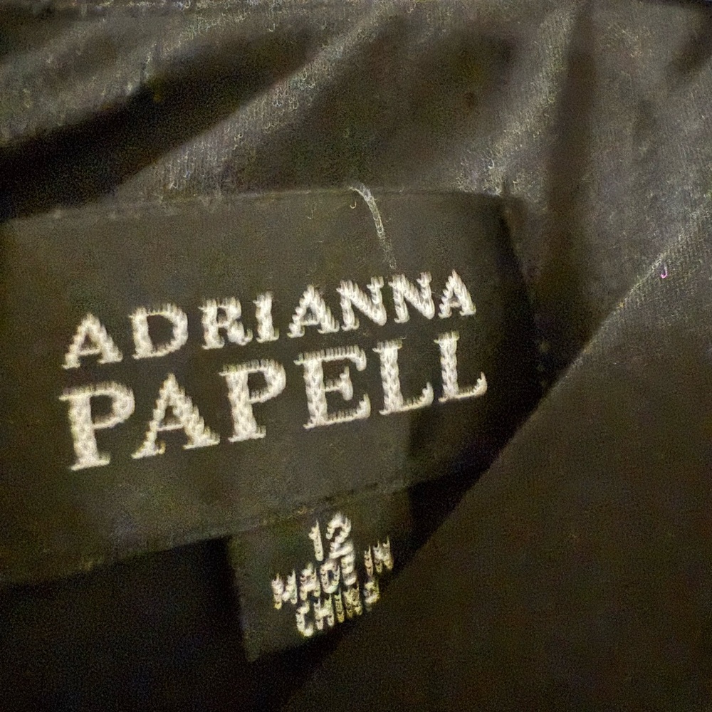 Adrianna Papell Formal Wedding Occasion Black One-Shoulder Jumpsuit - Picture 3 of 3